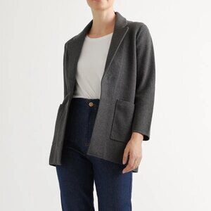 NWT Quince 100% Organic Cotton‎ Knit Blazer in Charcoal - Size S
